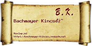 Bachmayer Kincső névjegykártya